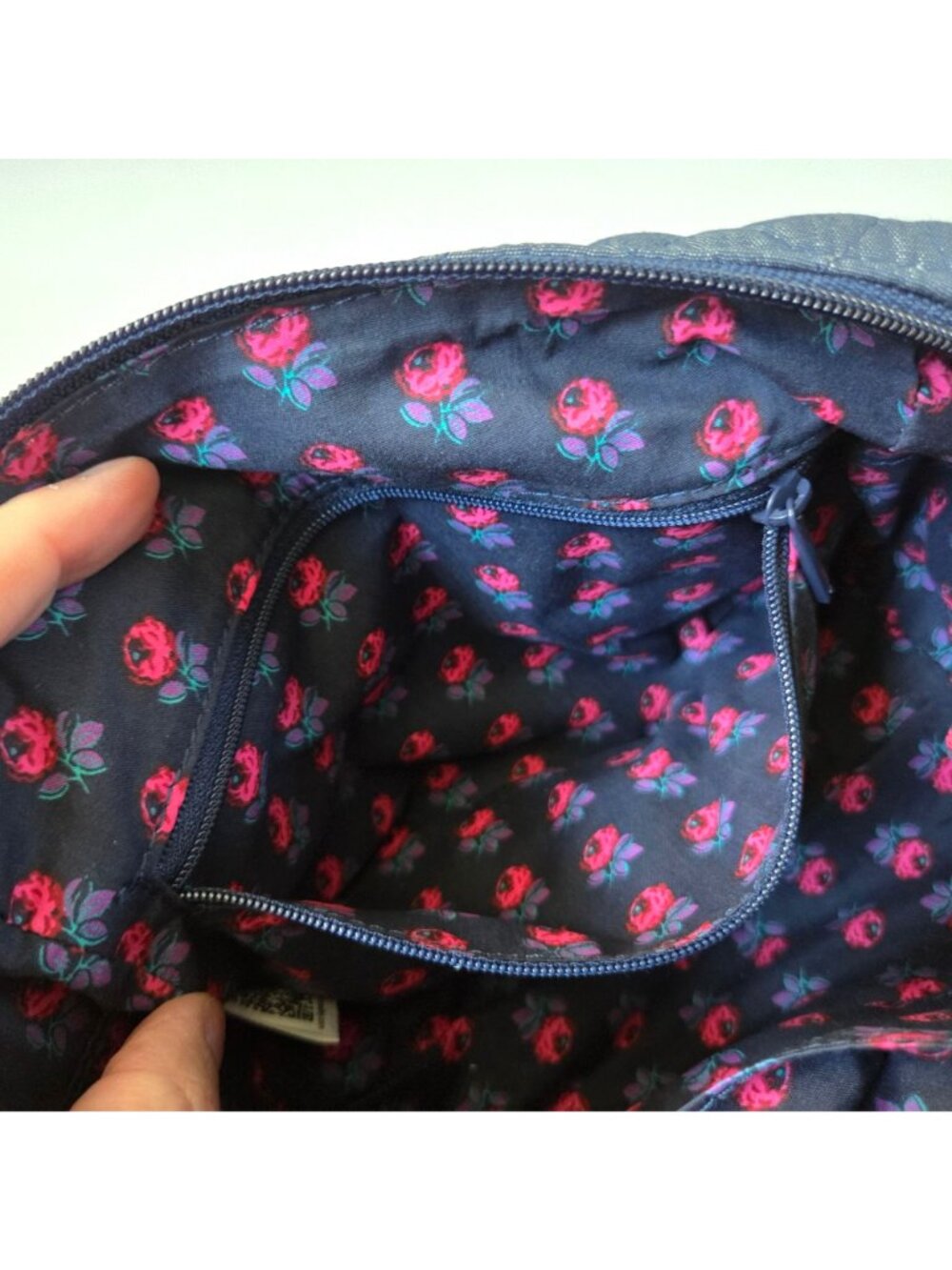 Vera Bradley Purse Mini Satchel Blue Moonlight Navy Quilted Crossbody Bag - Picture 9 of 12
